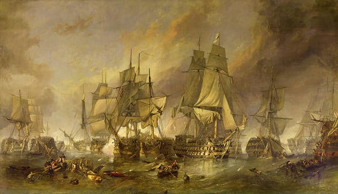 The Battle of Trafalgar by William Clarkson Stanfield