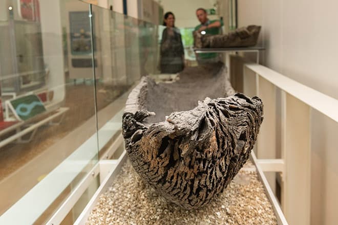 The museum has two ancient log boats on display.
They were uncovered locally in archaeological excavations.