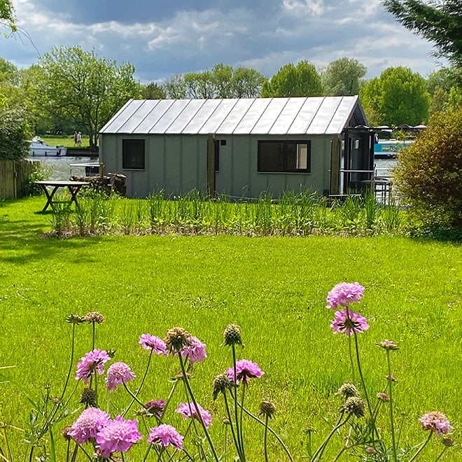 For Sale: Gillian's houseboat, moored at Ondine off Wargrave Road (across the river from Henley)