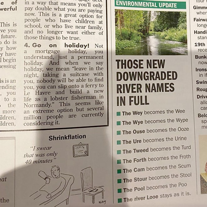 A humorous environmental update from the Private Eye album