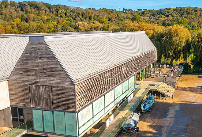 The back entrance to the River & Rowing Museum