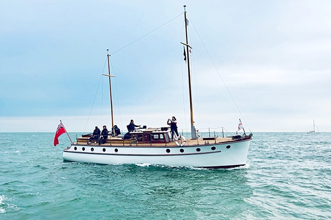 Heather on board 'Gay Venture'