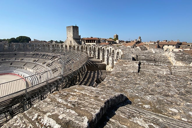 A view across the centuries: the Roman amphitheatre of Arles.